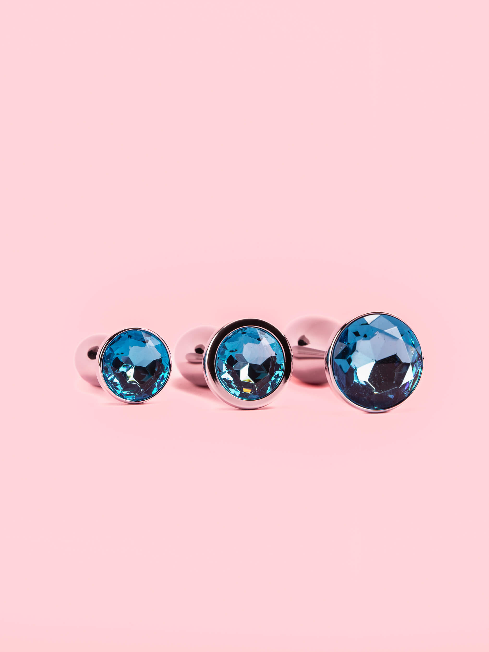 Set Long Metal Butt Plugs cu Diamant image 1