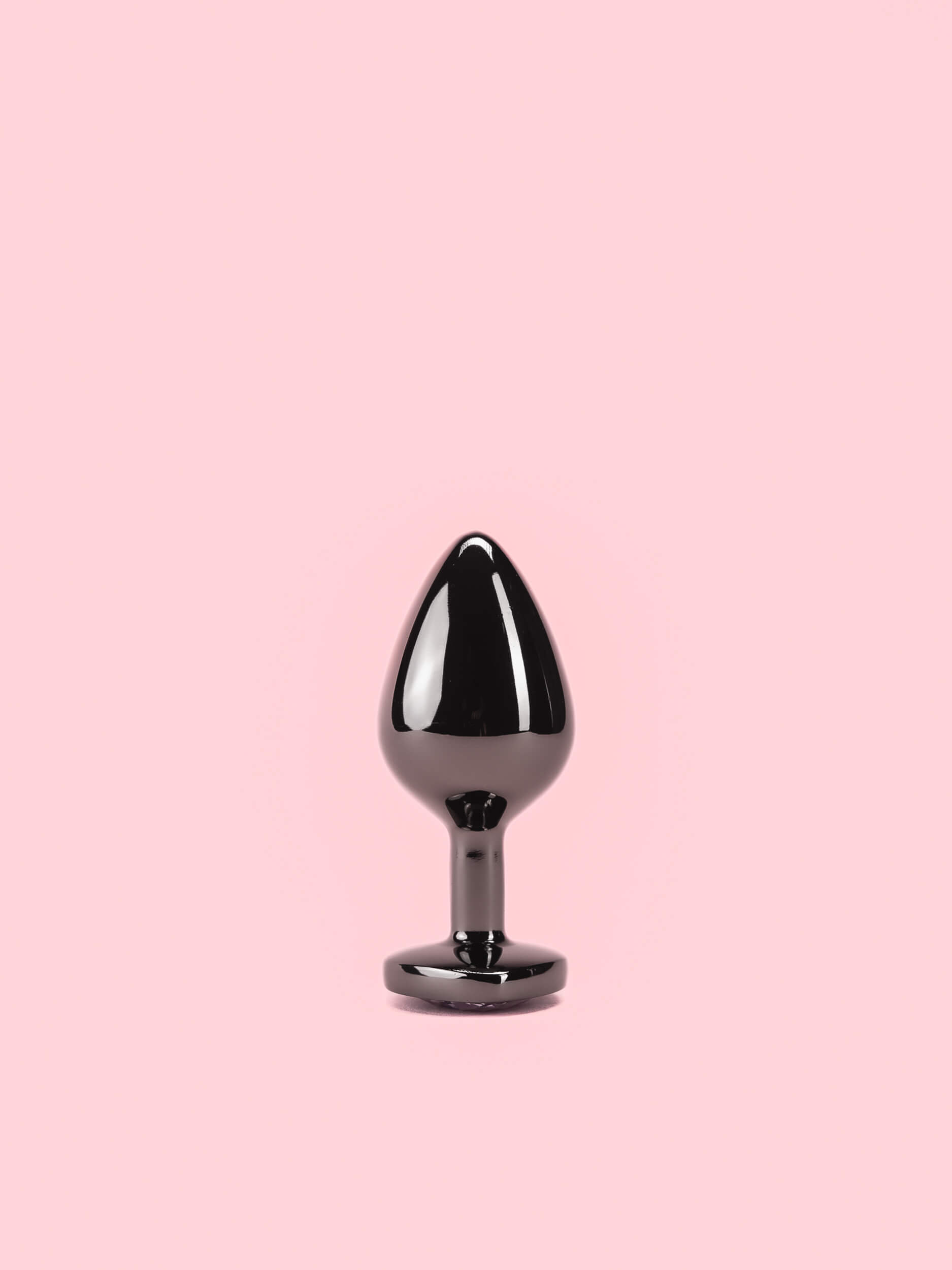 Black Heart Butt Plug cu Diamant 3 Marimi image 1
