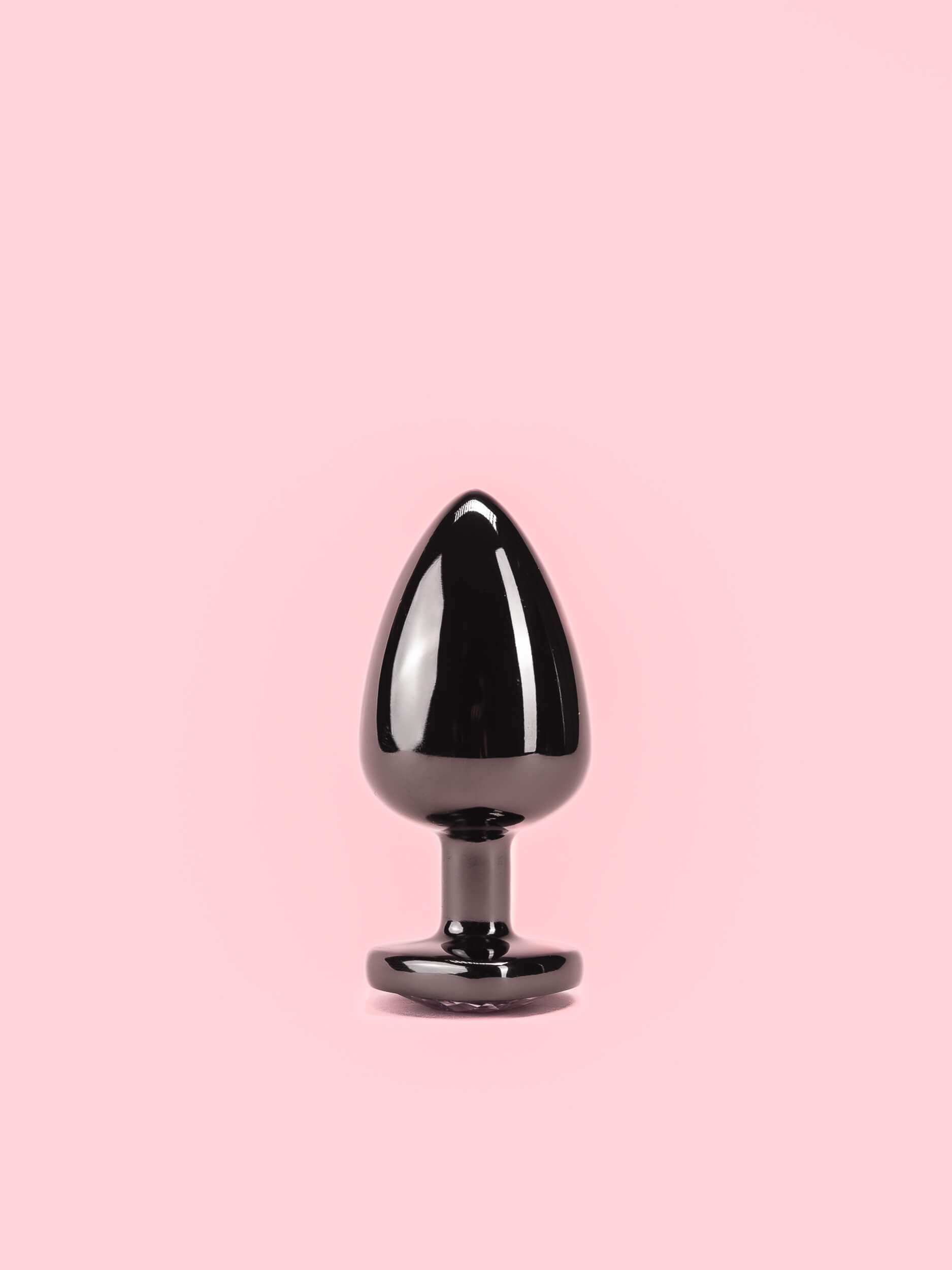 Black Heart Butt Plug cu Diamant 3 Marimi image 2