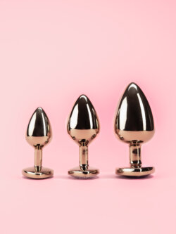 Golden Heart Butt Plug din Metal 3 Marimi image 5