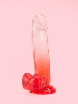 Dildo Rosu Transparent 14.5 cm image 1