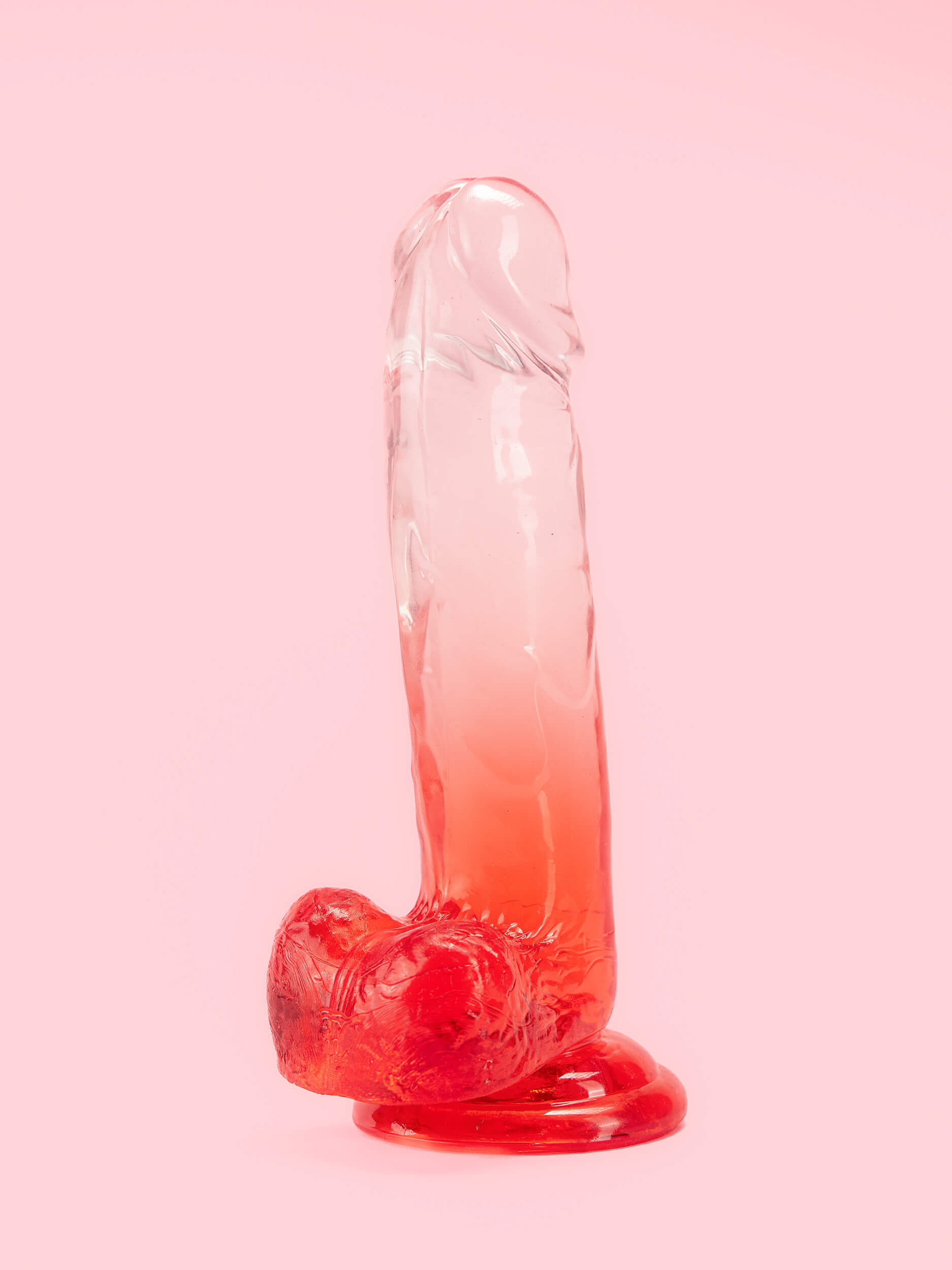 Dildo Rosu Transparent 14.5 cm image 1