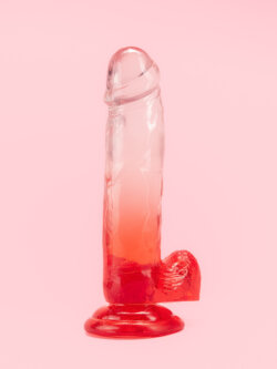 Dildo Rosu Transparent 14.5 cm thumbnail image 