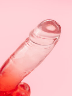 Dildo Rosu Transparent 14.5 cm image 2