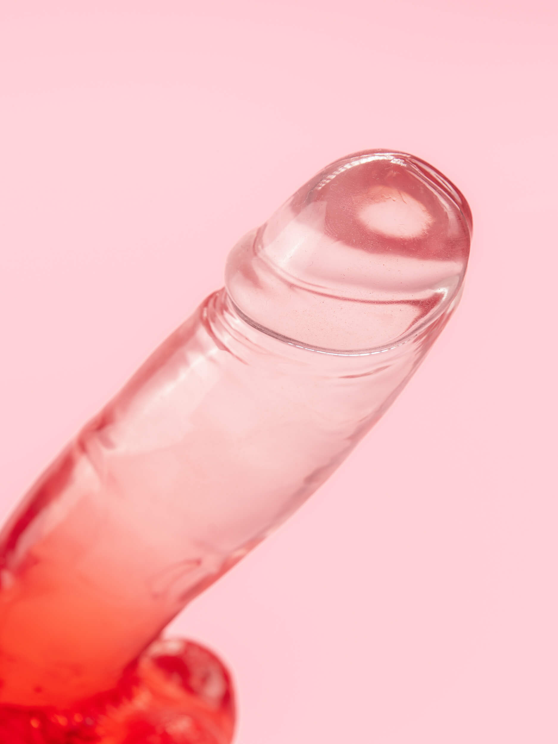 Dildo Rosu Transparent 14.5 cm image 2