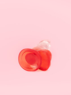 Dildo Rosu Transparent 14.5 cm image 3