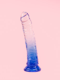 Dildo Transparent Albastru 19 cm image 2