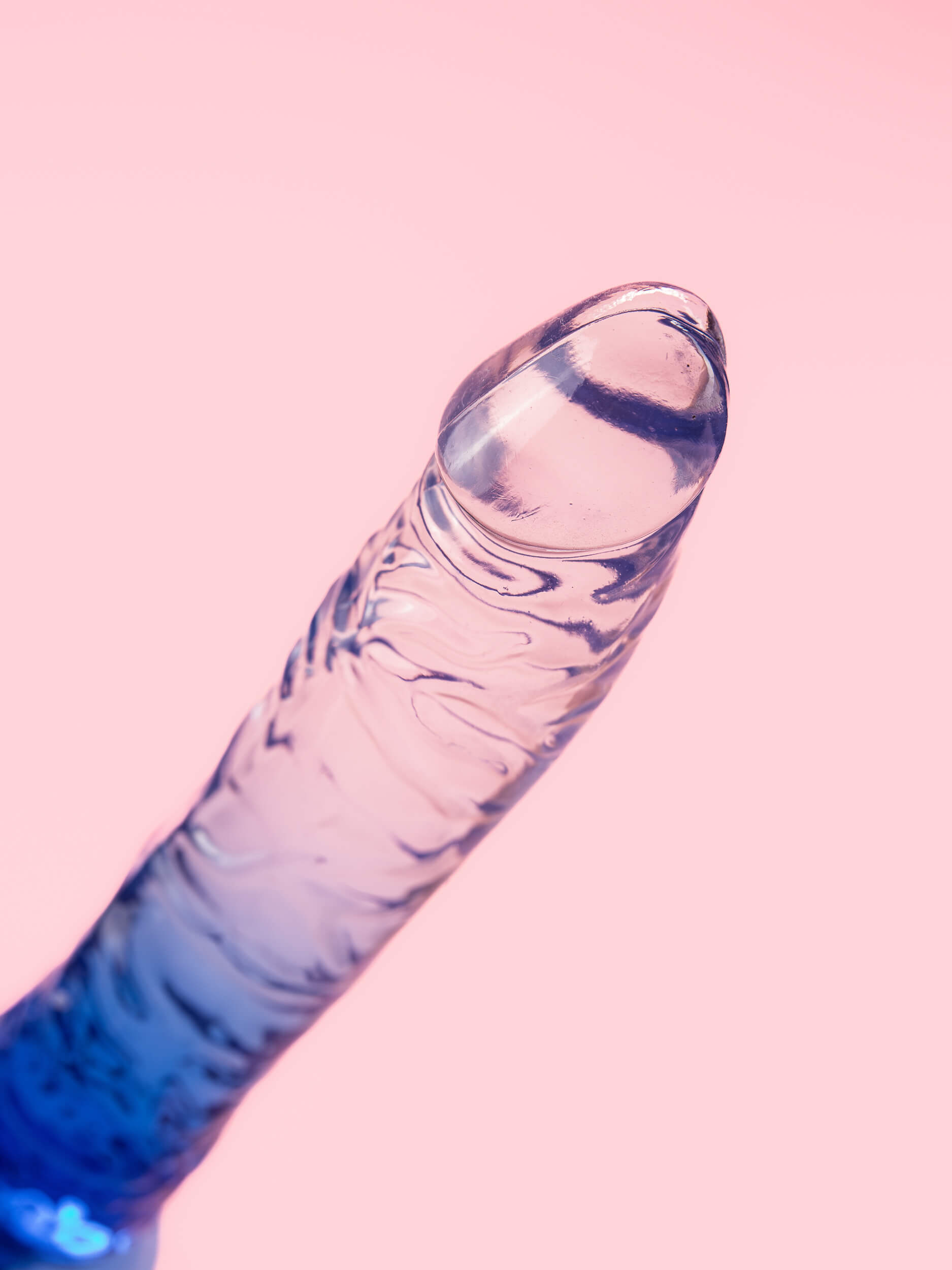 Dildo Transparent Albastru 19 cm image 3