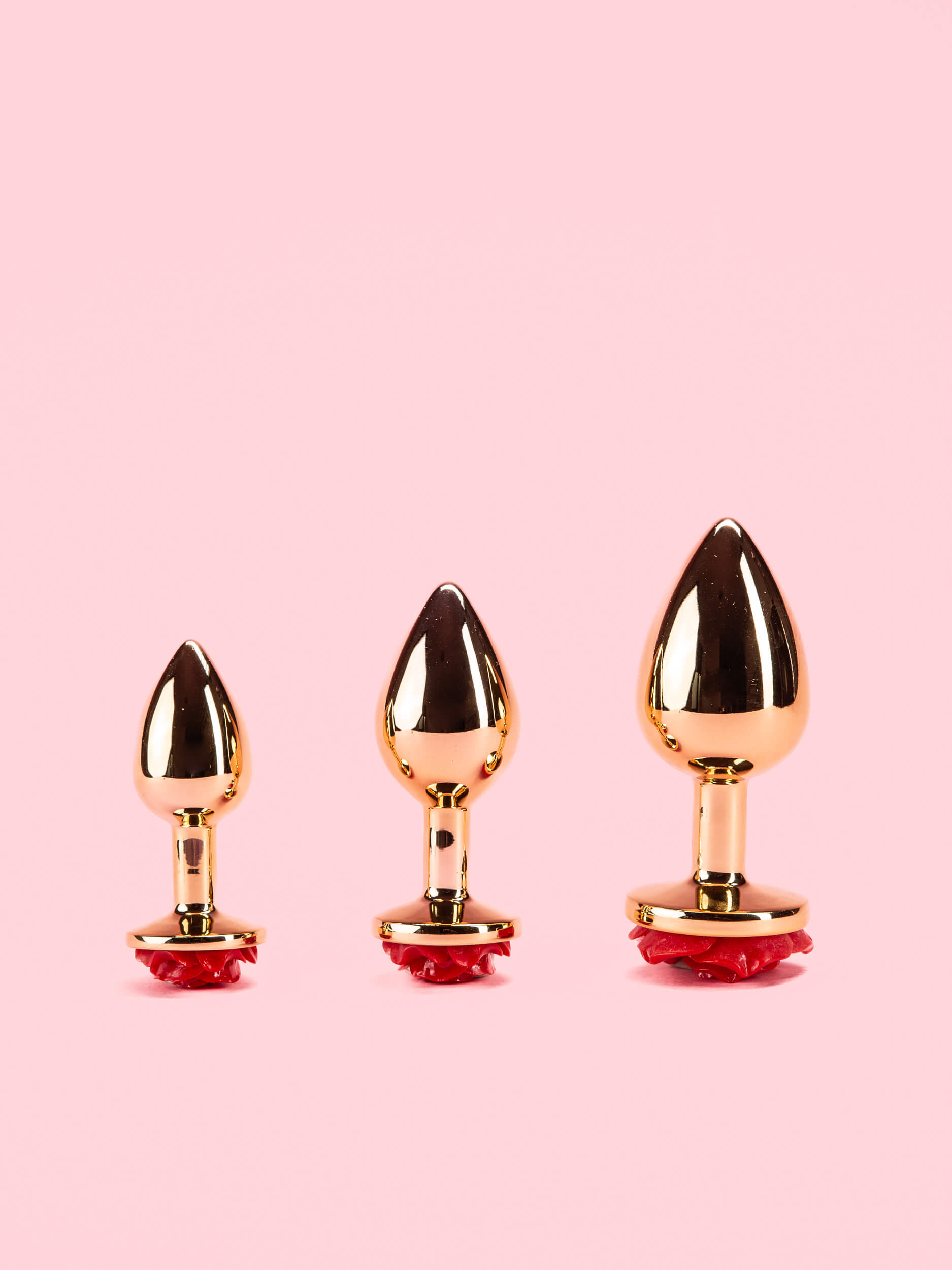 Golden Butt Plug din Metal cu Trandafir 3 Marimi image 4