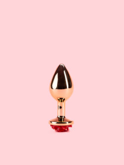 Golden Butt Plug din Metal cu Trandafir 3 Marimi thumbnail image 