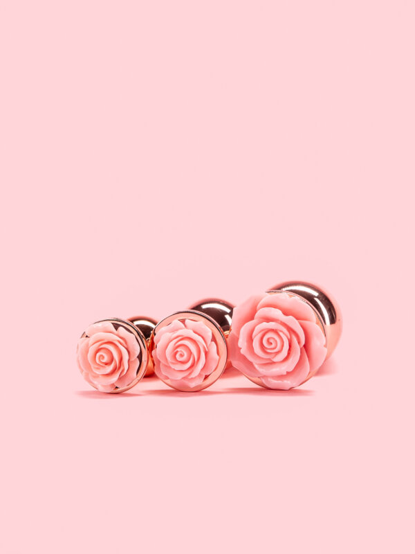 Rose Butt Plug din Metal cu Trandafir 3 Marimi