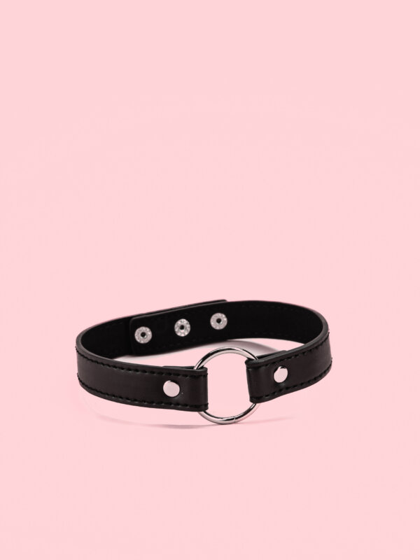 Choker Punk Simplu cu Inel