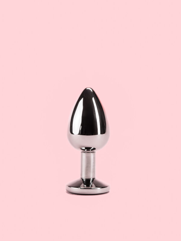 Butt Plug Greu din Metal cu Piatra Rotunda 3 Marimi