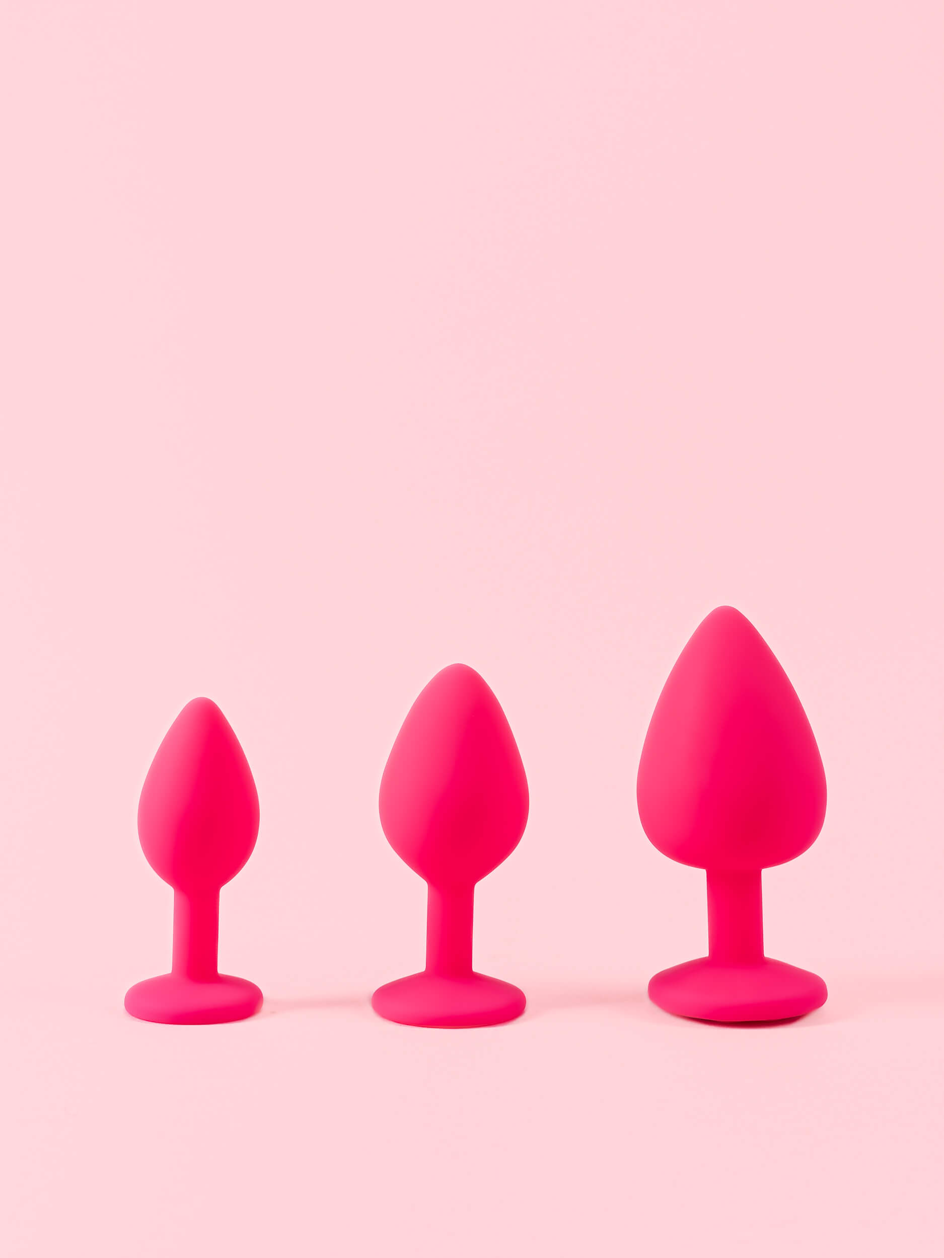 Butt Plug din Silicon Roz cu Piatra image 4