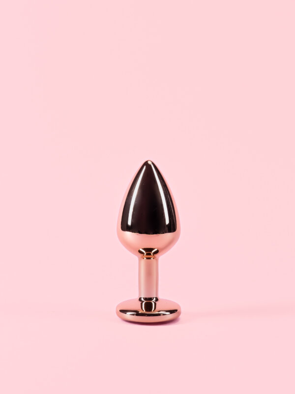 Dop Anal din Metal Rose Gold cu Piatra