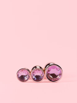 Dop Anal din Metal Rose Gold cu Piatra image 7