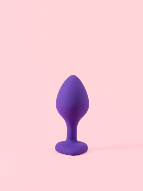 Butt Plug din Silicon Mov cu Inimă