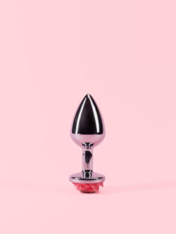 Butt Plug Argintiu din Metal cu Trandafir thumbnail image 