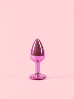 Dop Anal din Metal Roz Stralucitor cu Piatra thumbnail image