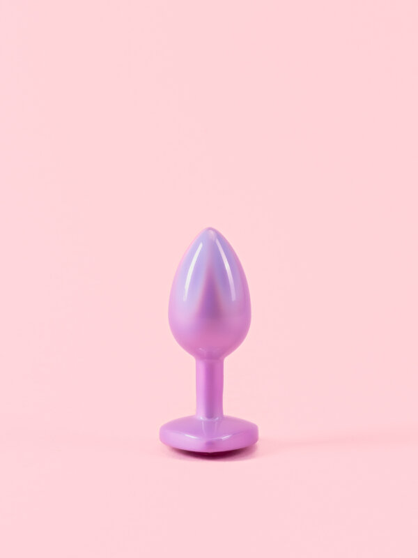 Butt Plug Metal Roz Sidefat cu Inimă