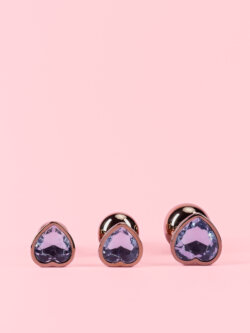 Dop Anal din Metal Rose Gold cu Piatra Inima image 6