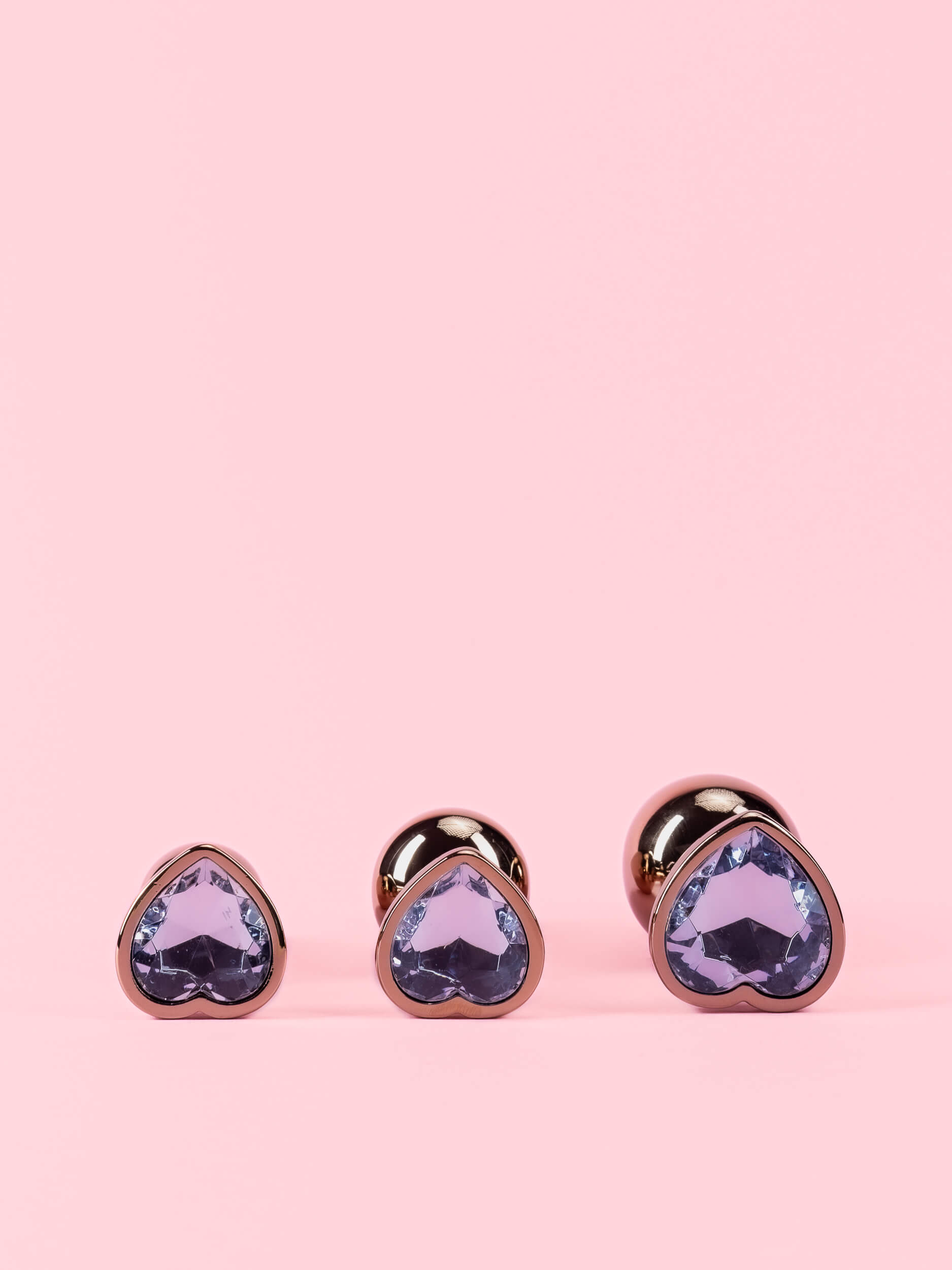 Dop Anal din Metal Rose Gold cu Piatra Inima image 6