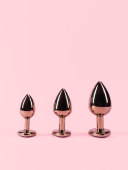 Dop Anal din Metal Rose Gold cu Piatra Inima image 7
