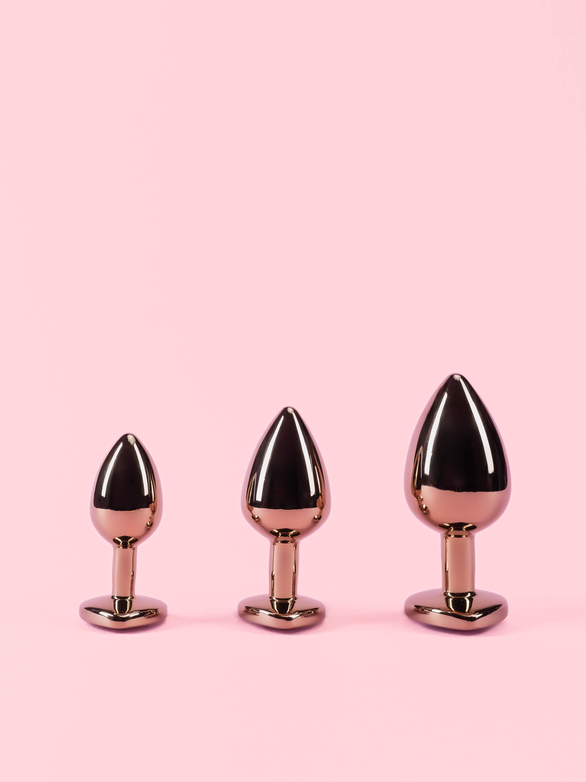 Dop Anal din Metal Rose Gold cu Piatra Inima image 7
