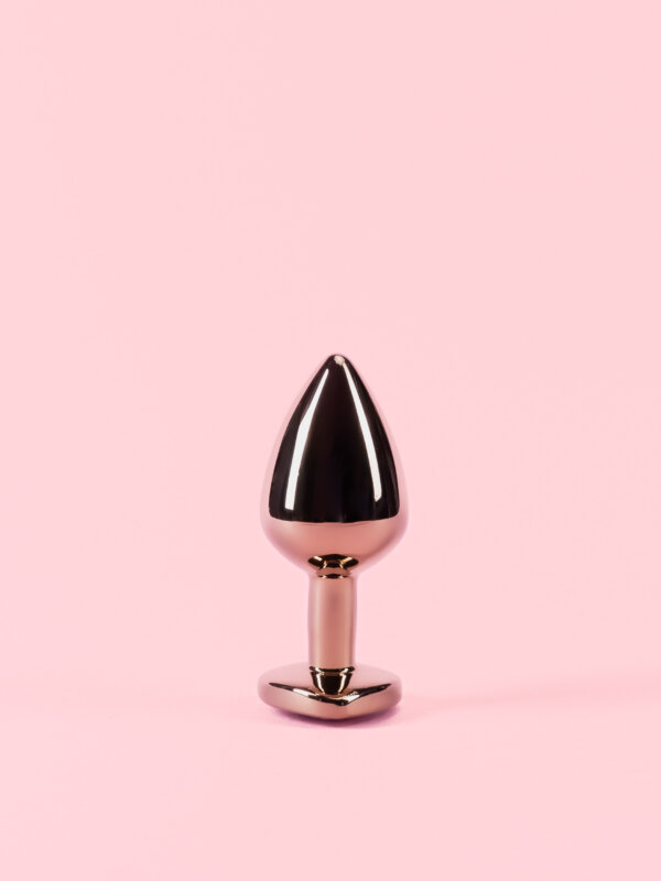 Dop Anal din Metal Rose Gold cu Piatra Inima