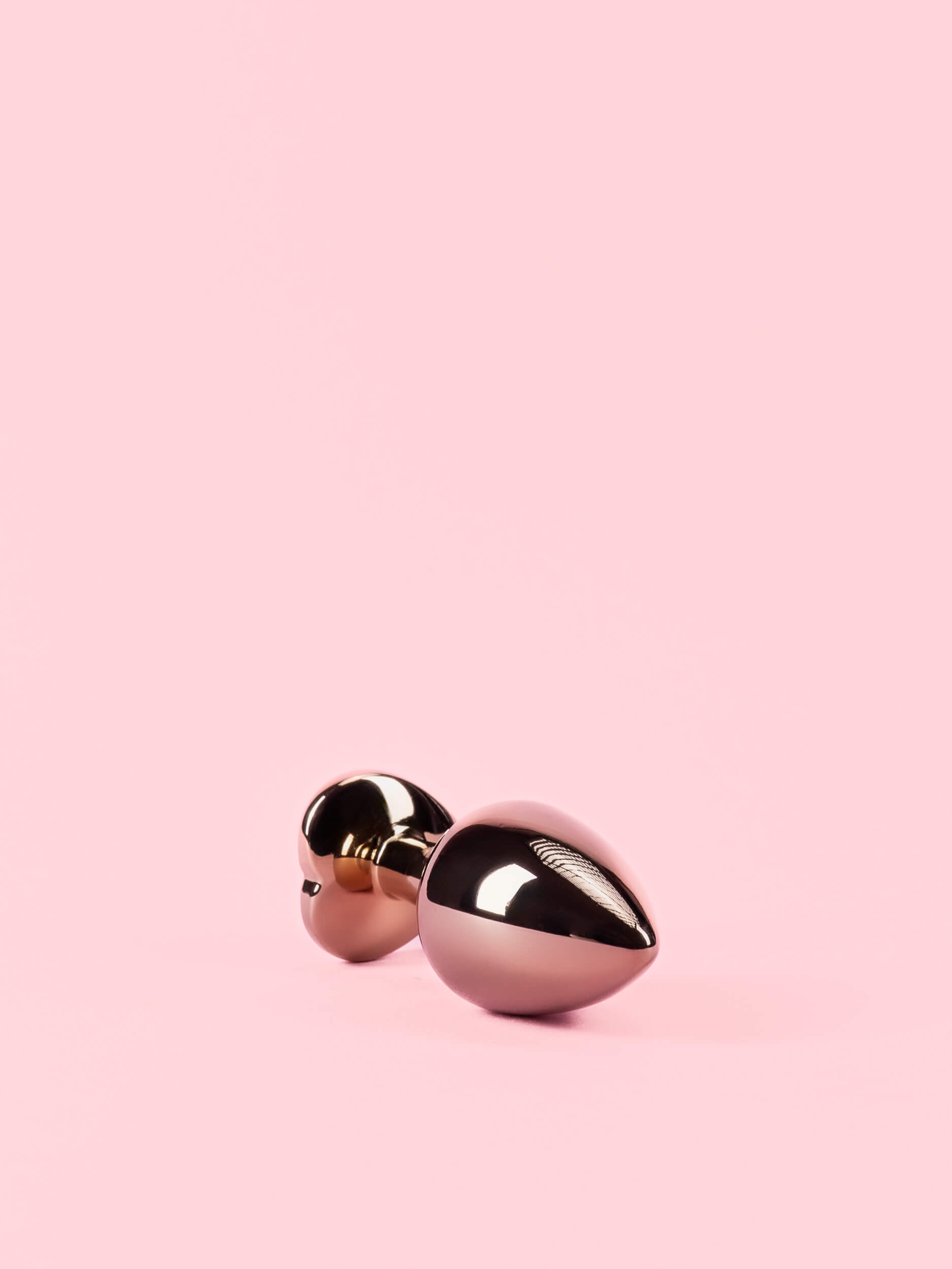 Dop Anal din Metal Rose Gold cu Piatra Inima image 5