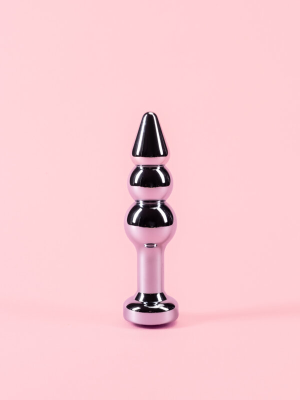 Butt Plug Argintiu din Metal cu Spirala