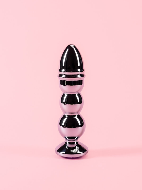 Butt Plug Argintiu XL din Metal Spiralat