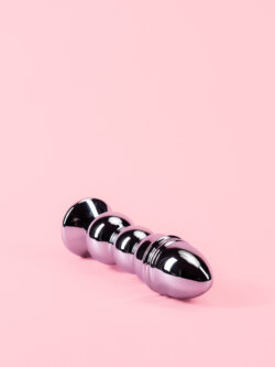 Butt Plug Argintiu XL din Metal Spiralat image 2