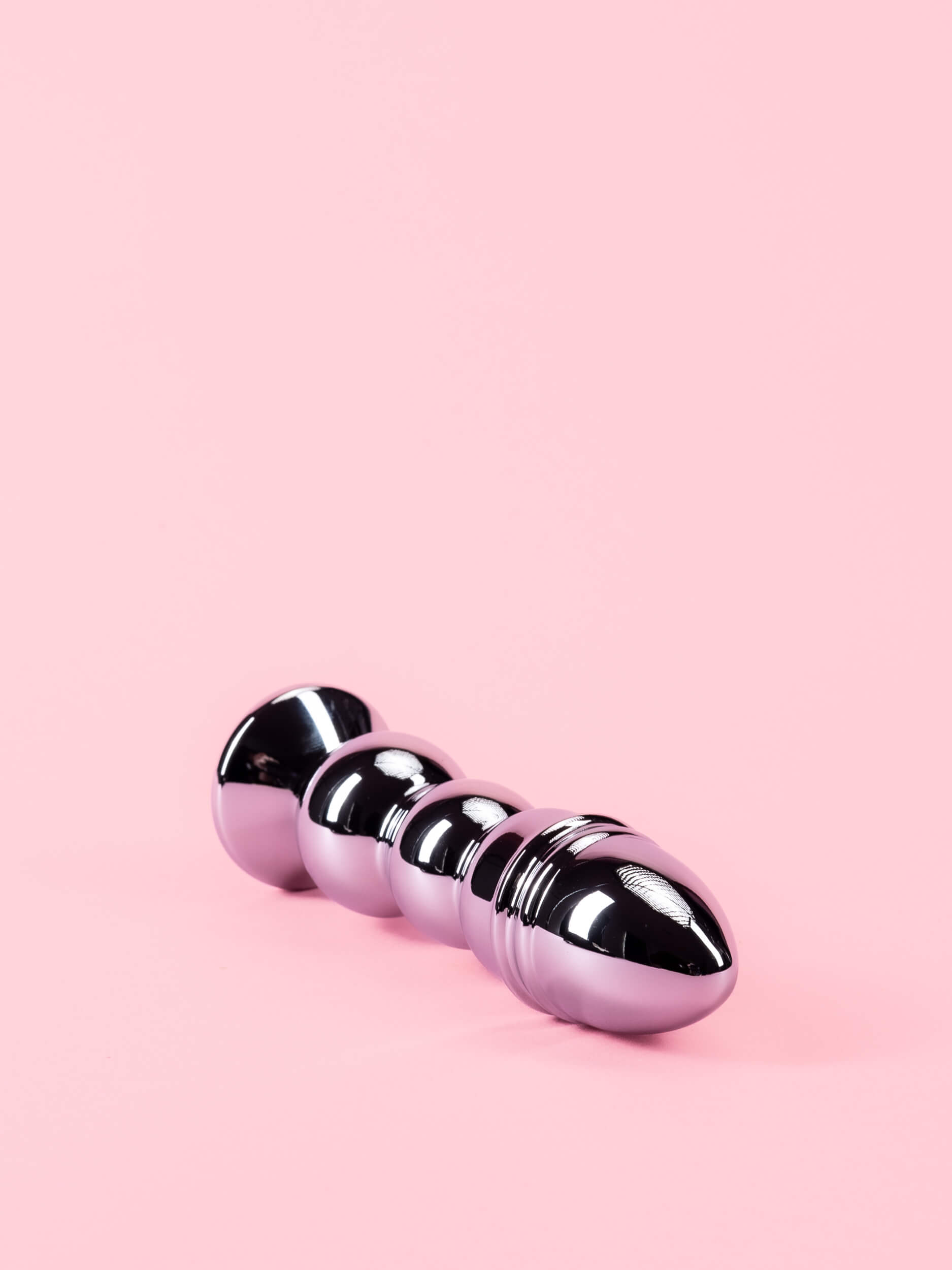 Butt Plug Argintiu XL din Metal Spiralat image 2