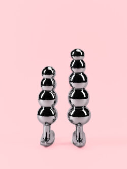 Butt Plug din Aluminiu cu Bile Gradate și Bază Detașabilă - 3 Mărimi image 4