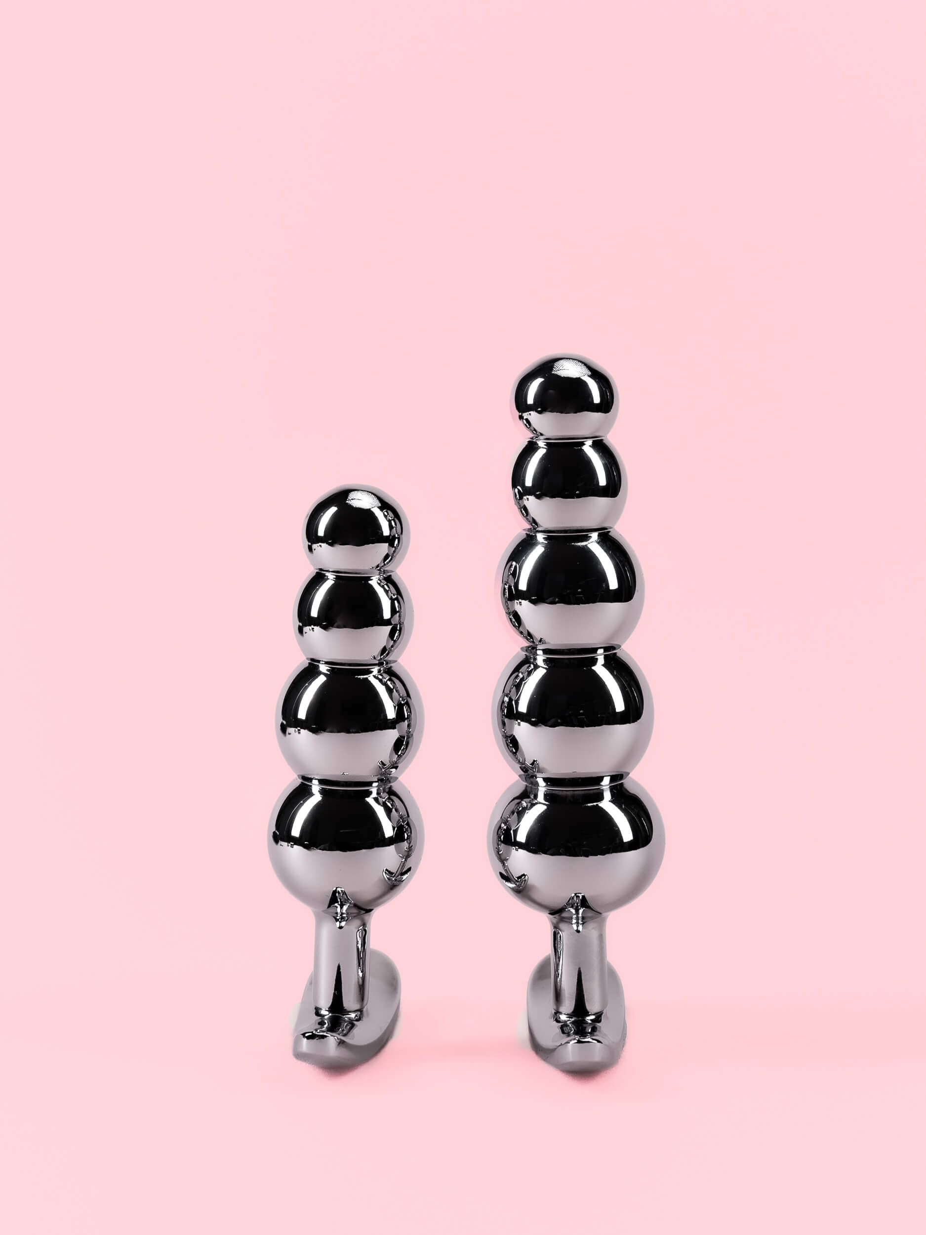 Butt Plug din Aluminiu cu Bile Gradate și Bază Detașabilă - 3 Mărimi image 4