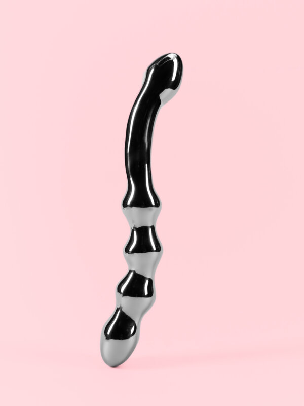 Wand Stimulator Dublu cu Bile și Vârf Curbat 22 cm