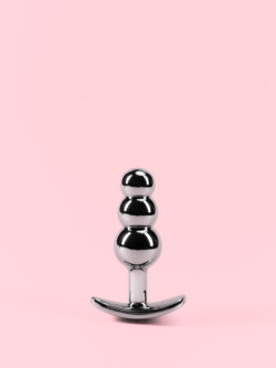 Butt Plug din Aluminiu cu Bile Gradate și Bază Detașabilă - 3 Mărimi image 1