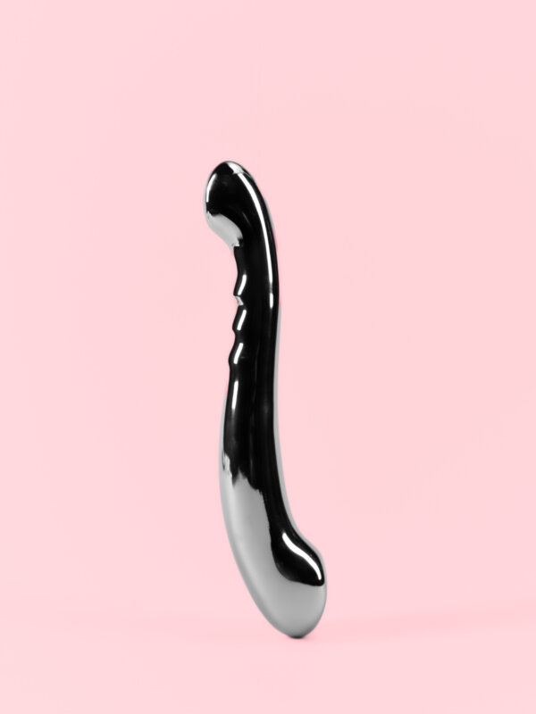 Stimulator din Metal Curbat pentru Punctele G și P 18 cm