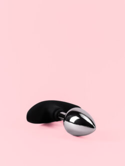 Butt Plug din Metal cu Bază de Silicon Detașabilă - 3 Mărimi image 1