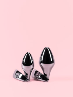 Butt Plug din Aluminiu Elegant cu Bază Detașabilă și Diamant image 3