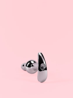 Butt Plug din Aluminiu cu Bază Detașabilă și Diamant image 3