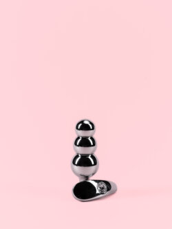 Butt Plug din Aluminiu cu Bile Gradate și Bază Detașabilă - 3 Mărimi image 2