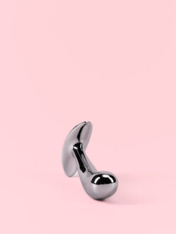 Butt Plug din Metal Curbat cu Opritor Ergonomic image 2