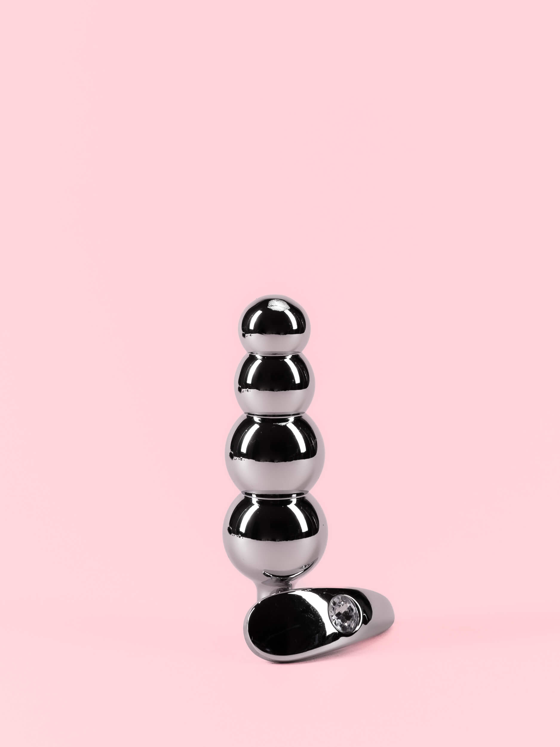 Butt Plug din Aluminiu cu Bile Gradate și Bază Detașabilă - 3 Mărimi image 3